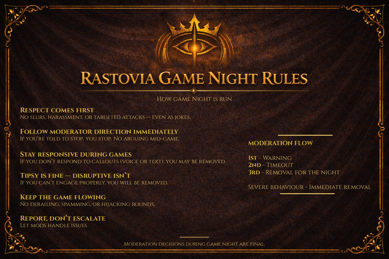 Game Night Rules